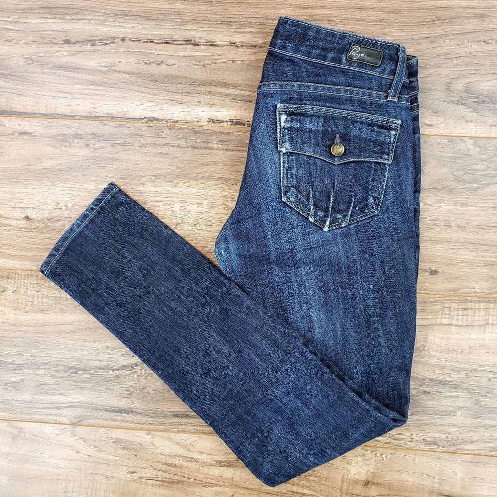 Paige Skyline Sz 25 Skinny Leg, Flap Pocket Jeans